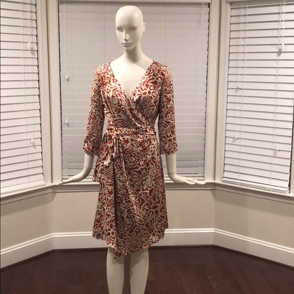 ANTONIO MELANI Dresses & Skirts - Orange and white wrap dress